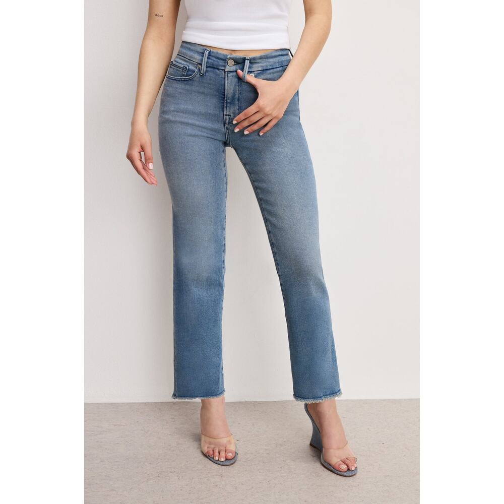 Good American NWT Good Petite Straight Jeans Women’s Size 18 Blue 449 NEW